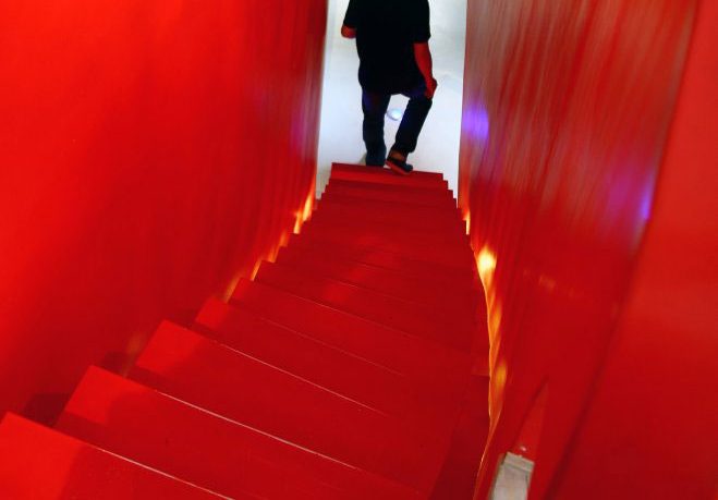 Modern Red Stairs Design
