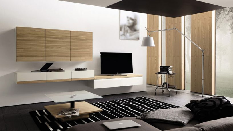 Modern and Masculine Living Room with Media Areas