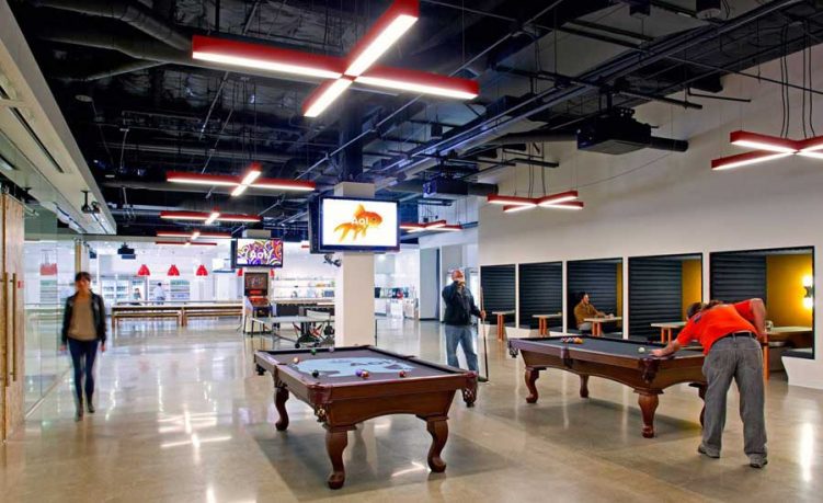 New AOL Creative Office Lounge with Pool Table