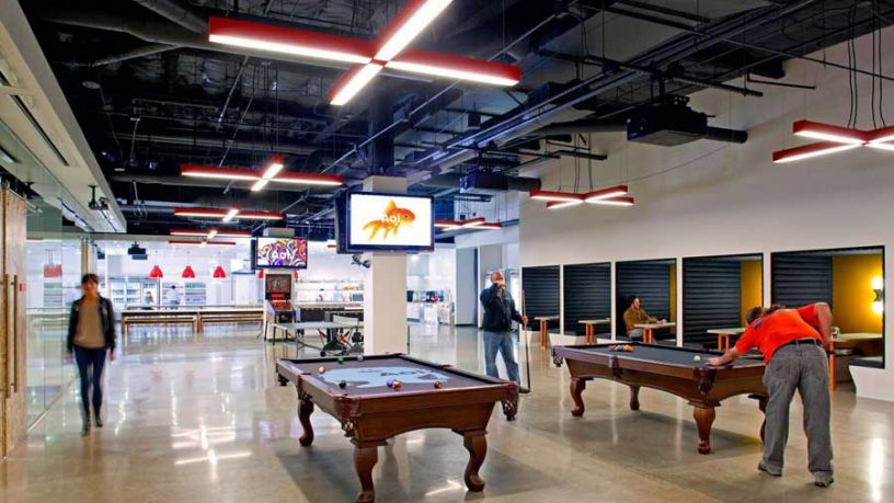 New AOL Creative Office Lounge with Pool Table