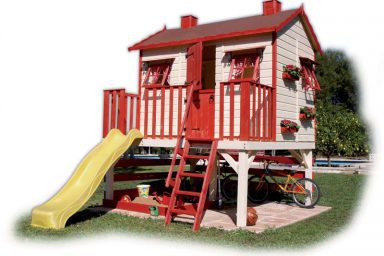 Red and White Outdoor Play House Design