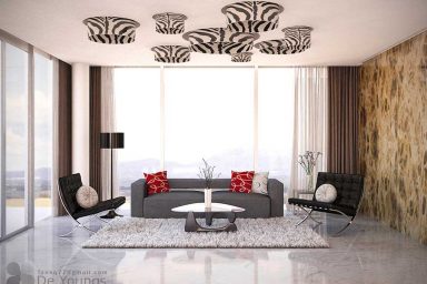Simple Condo Living Room with Luxury Rug