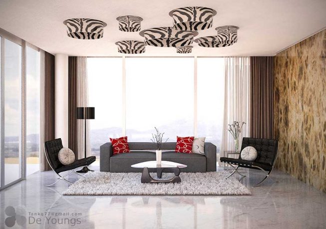 Simple Condo Living Room with Luxury Rug
