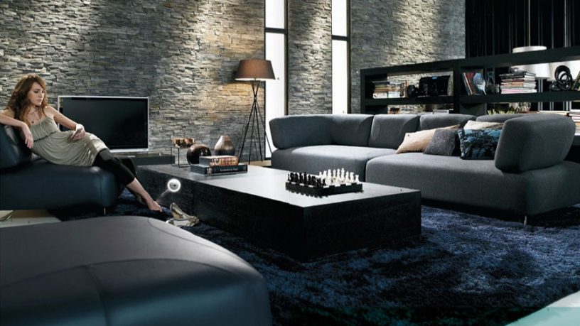 Textured Walls Luxury Living Room Design