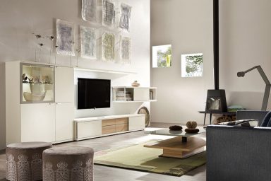 White Living Room Bears Warm Contemporary Tradition