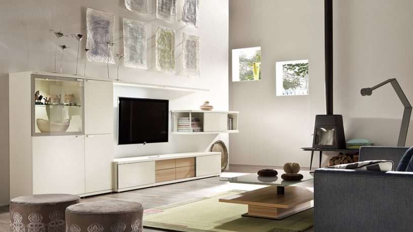 White Living Room Bears Warm Contemporary Tradition