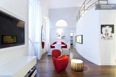White Loft Hall and TV Room from Milan