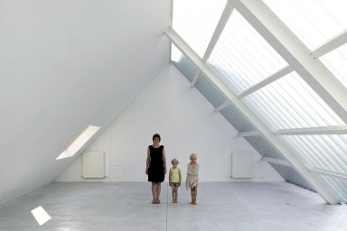 White Loft with Glass Roof Design Ideas