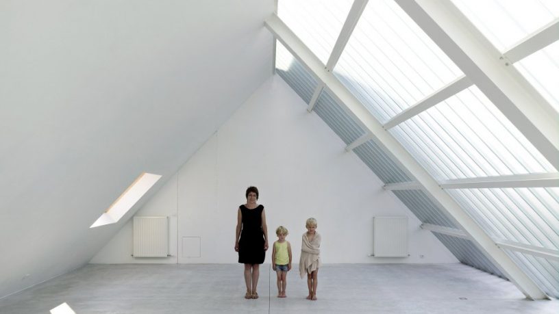 White Loft with Glass Roof Design Ideas
