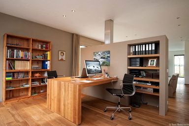 Wooden Desk Mac Design with Spacious Workspace