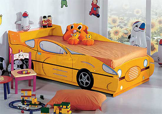 Yellow Car for Kids Bedroom Design
