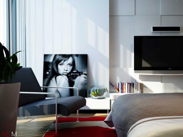 Bright Bedroom with Modern Chairs by Nguyen