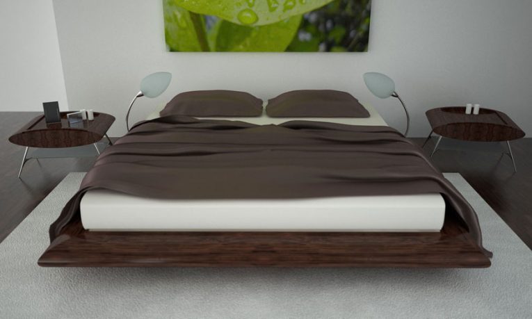 Brown and White Bedroom with Modern Lamp Ideas