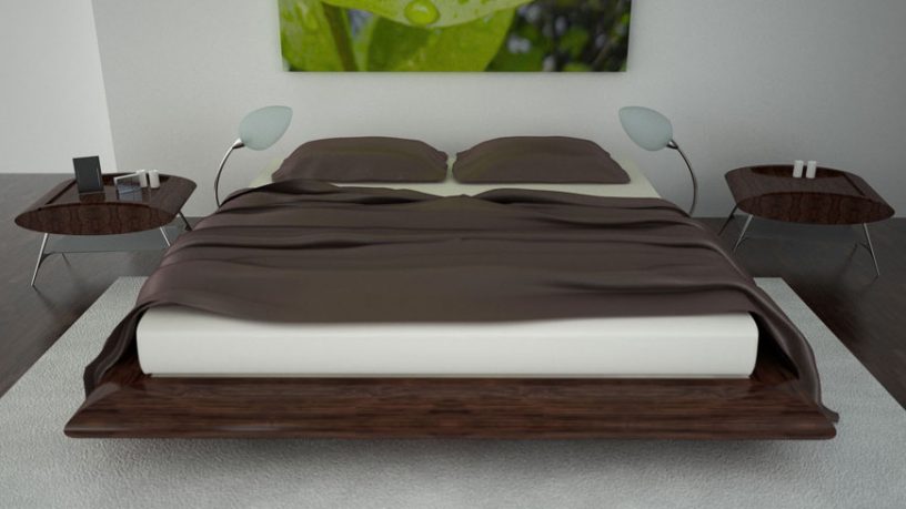 Brown and White Bedroom with Modern Lamp Ideas