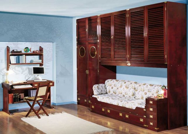 Classic Kids Bedroom with Wooden furniture and Study Desk