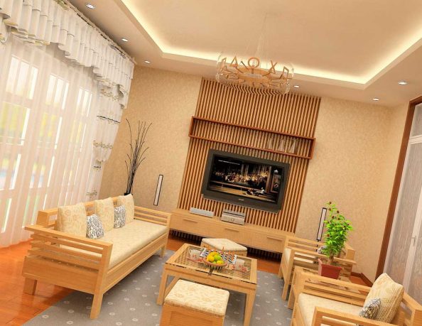 Contemporary Living Room Beige Color by Nguyen