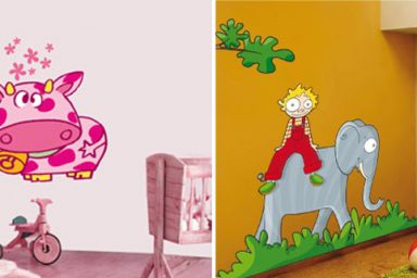 Cow and Elephant Kids Wall Stickers Decorations