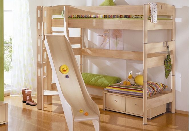 Funy Play Bunk Beds with Kids slide