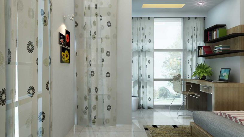 Kids Room Circular Curtains Design