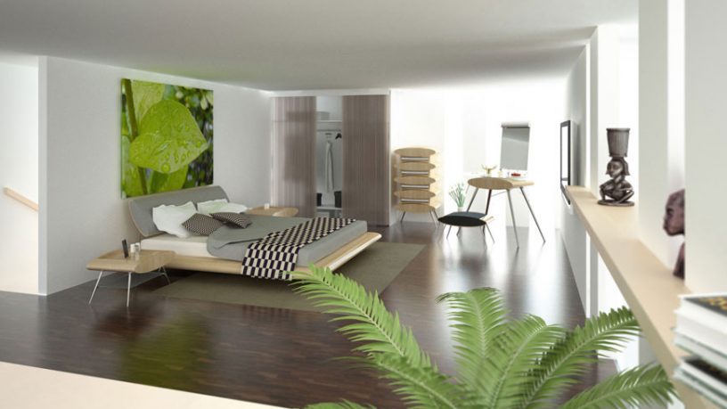 Modern Bedrooms with Plant make Natural