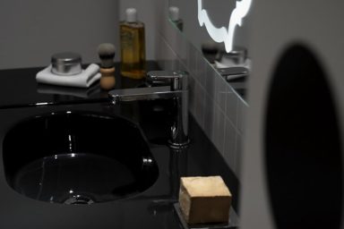 Modern Black Ceramic Sink Detail Pict