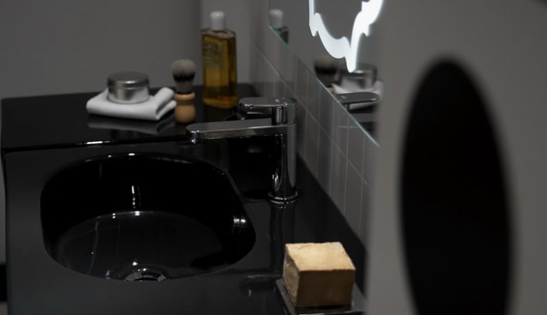 Modern Black Ceramic Sink Detail Pict
