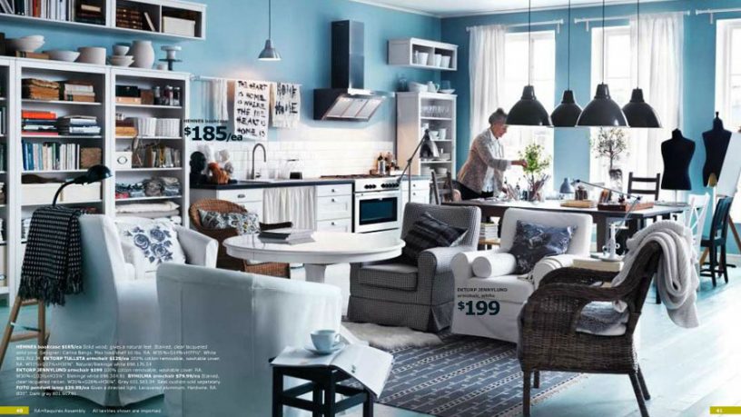 Modern IKEA Blue Living Room Area