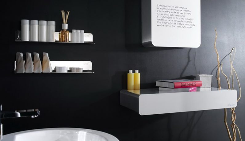 Modern Wall Unit Decorations in Black Bathroom Designs