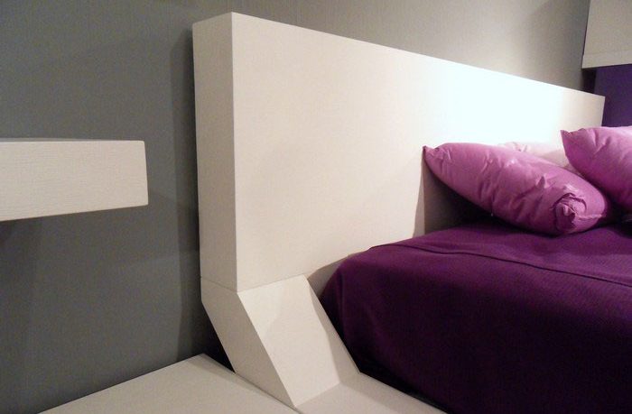 Modern White Bedroom Furniture on Purple
