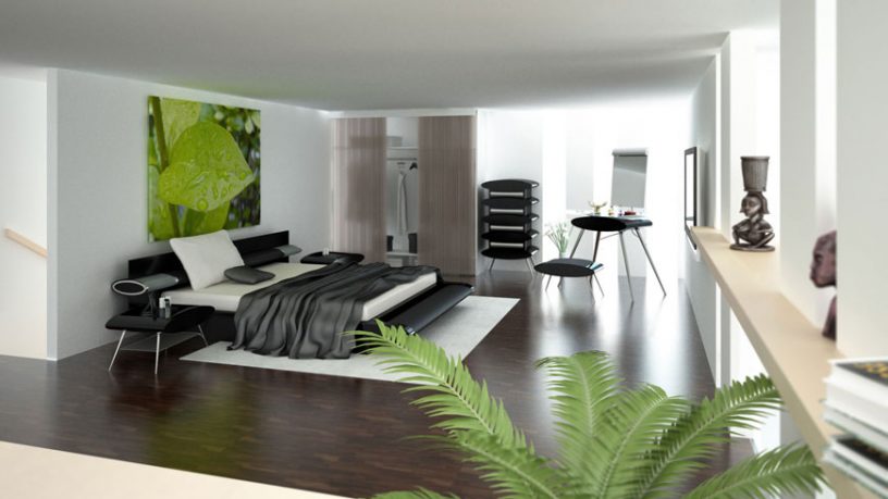 Modern and Elegant Bedrooms with Leaf Pict Decorations
