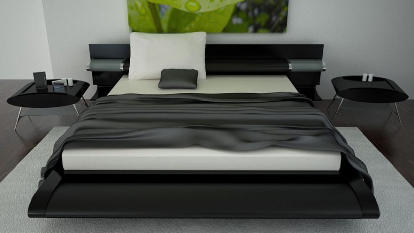 Modern and Stylish Black and White Bed Design