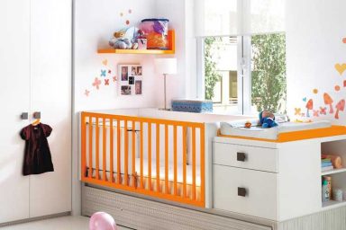 Orange and White Baby Crib from Kibuc