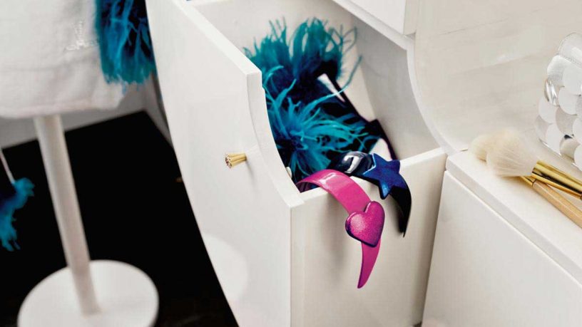 Pink Headband in White Storage Furniture