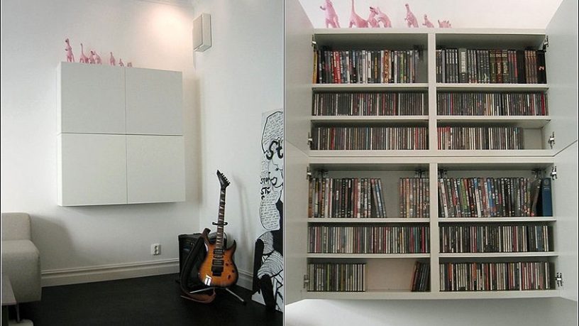 White DVD Shelving Furniture Design