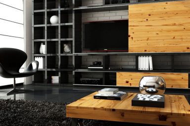 Amazing Living Room With Wooden Furniture
