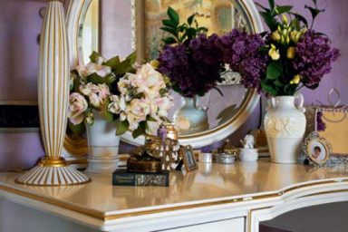 Antique Dressing Table with Flower Decoration