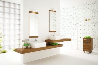 Beautiful White Bathroom with Plants
