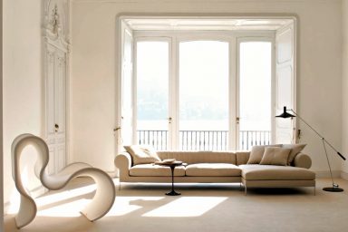 Beige and Bright Living Room with Terrace