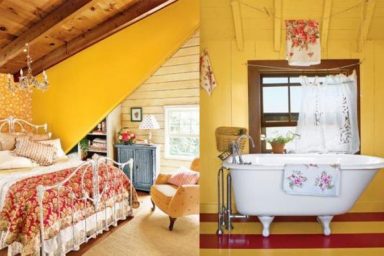 Classic Yellow Bedroom and Bathroom