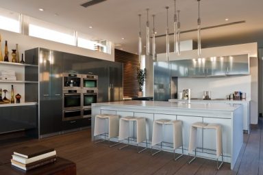 Contemporary Kitchen with White Counter Tops