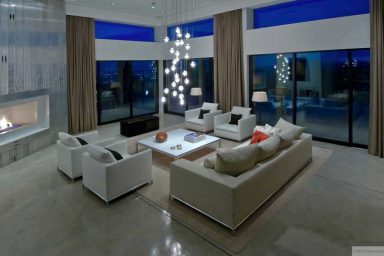 Cool White Living Room Lighting 2012