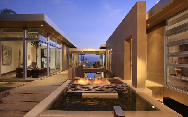 Deck with Fire and Water Decor