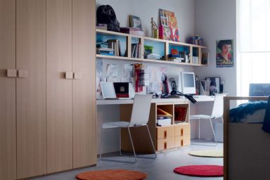 Double Study Desk and Computer Design for Kids