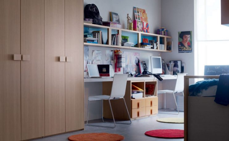 Double Study Desk and Computer Design for Kids