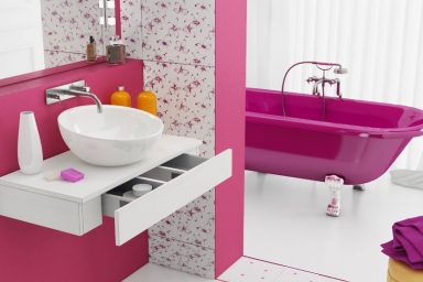 Fancy Pink and White Bathroom