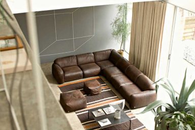 Luxury Brown and Beige Leather Sofas