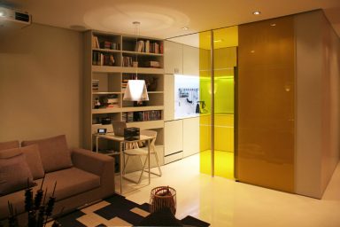 Mac Desk in Small Spaces Living Room