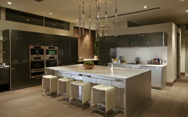 Modern Kitchen with White Island and Modern Design