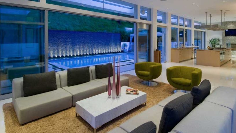 Modern Living Room Besides The Pool