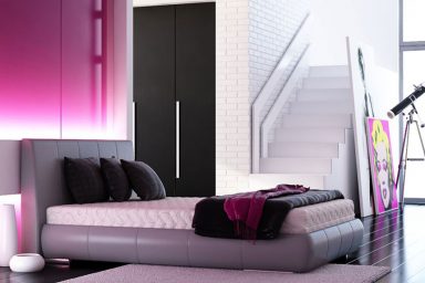 Modern Pink and Black Bedroom